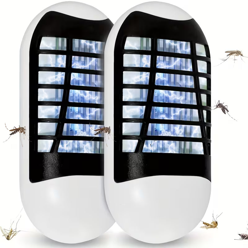 2 Pack Plug In Bug Zappers Indoor Flying Insect Trap, Electronic Mosquito Zappers Gnat Traps with LED Light for Bedroom, Kitchen, Office