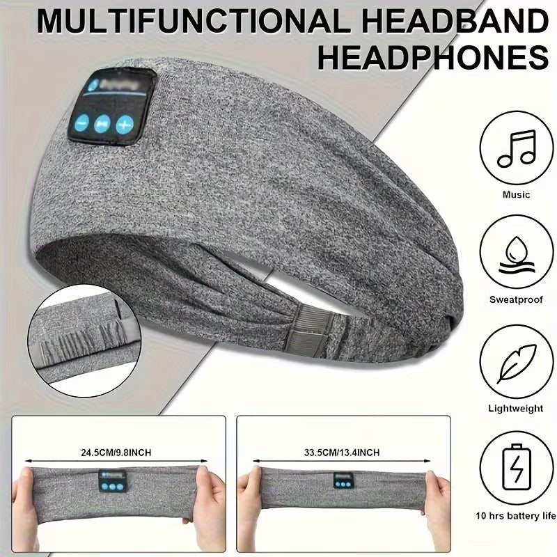 Wireless Headband Headphones - Headset With HD Speakers, USB Charging, Push Button Volume Control - Rechargeable Lithium Polymer Battery, Compatible With Cellphones, Non-Waterproof Plastic Material