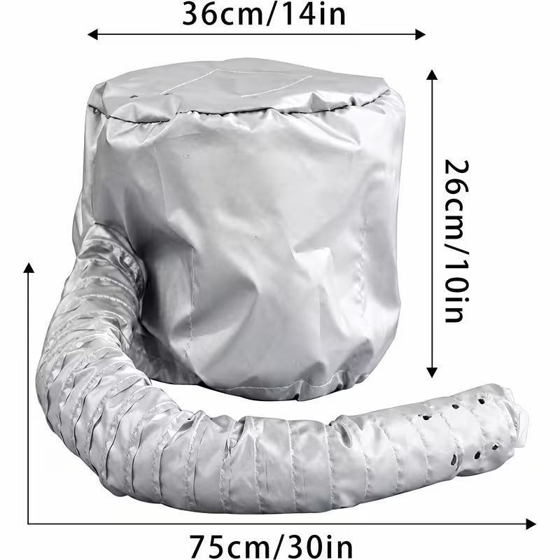 Portable Hooded Hair Dryer Cap That Retains Heat, Suitable for Styling, Coloring, And Conditioning Hair. Designed for Adults with Loose Or Textured Hair, It Is Durable, Fragrance-Free, And Does Not Require Electricity