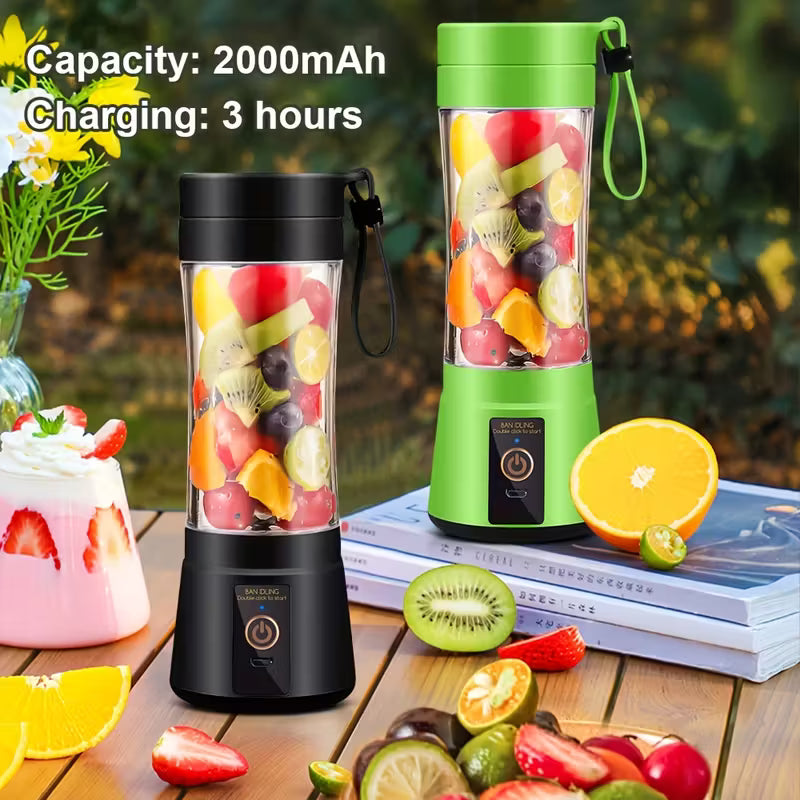 12.85 Oz Rechargeable Portable Blender Cup, Electric USB Juicer Blender, Mini Blender Portable Blender for Shakes And Smoothies, Juice, 380Ml, Six Blades Great for Mixing, Easy Clean, Ideal for Travel, Office, Picnic - Fresh Juices Anywhere