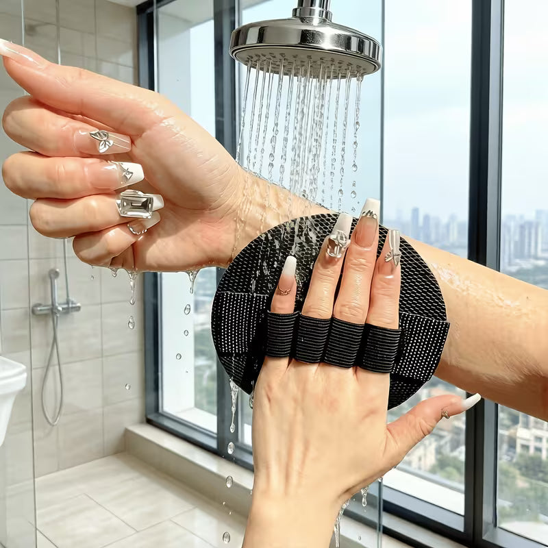 2pcs Exfoliating Bath Gloves, Double-Sided Bath Brushes, Gentle Loofah Texture, Rich Foam, Easy to Use, Creates Smooth Skin, Polyester Personal Care Products