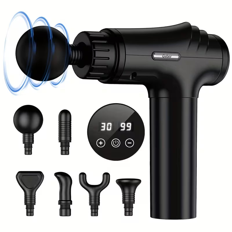 Massage Gun, Deep Tissue Massage Gun for Athletes, Full-Body Back And Arm Massage, Percussion Massager with 6 Massage Heads, Suitable for Sports And Fitness, Gift for Parents, Halloween Gifts