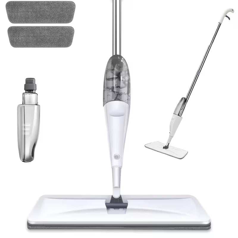 The Multifunctional Microfiber Spray Mop Comes with a Replaceable Mop Pad-perfect for Wet and Dry Cleaning on Hardwood, Laminate Floors, Tiles, and Ceramic Surfaces-perfect for Kitchen, Bathroom, and Living Room Use, and Comes with an Extended Han