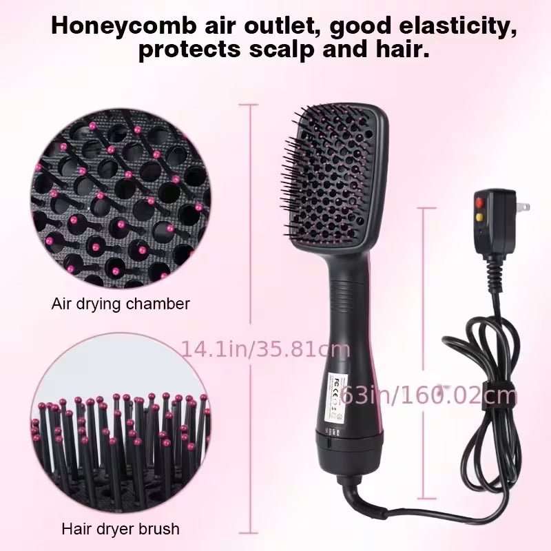 Portable Ionic Hair Straightener Brush: 3-In-1 Hot Air Brush And Styler with Negative Ion Technology, Frizz Control, Rapid, Wet/Dry Use, Anti-Scald - Comb/Straighter/Dryer in One The Perfect Valentine'S Day Gift