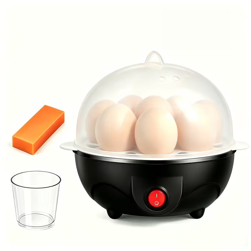 1-Layer/2-Layer Electric Egg Cooker, Rapid Egg Boiler with Auto Shut-Off, Multi-Functional Egg Poacher for Soft Medium Hard Boiled Eggs, Mini Food Steamer for Corn, Potatoes, Vegetables, Easy to Operate