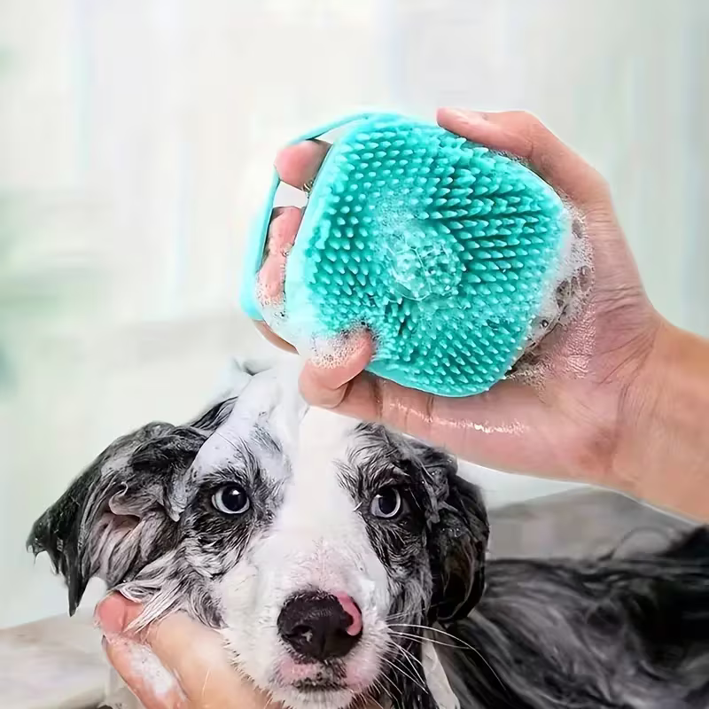 3 Pet Cleaning Kits: Massaging Ball Pet Grooming Brush (2-in-1 Bath and Massage Tool) + Dog and Cat Finger Brush + Black Chin Cleaning Brush - Gentle Dental Care and Pet Hygiene Products, Pet Grooming Tools, Ergonomic Design, Durable Pet Bru