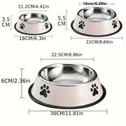 Premium Stainless Steel Pet Bowl - Non-Slip, Easy to Clean, Perfect for Dog And Cat Food And Water! Available In Three Sizes