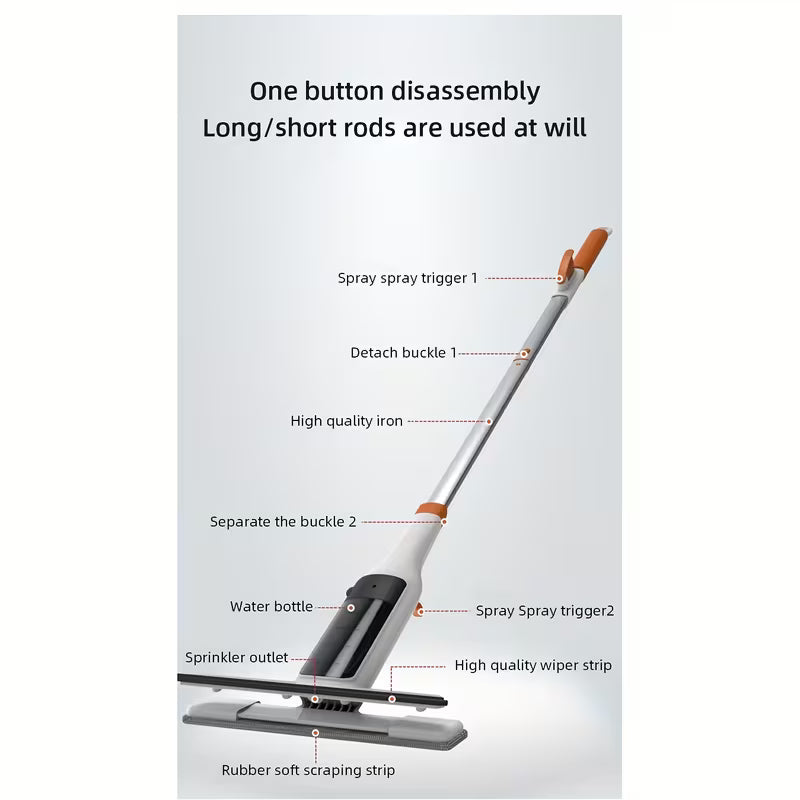 [3-in-1 Glass Cleaning] 3-in-1 Glass Cleaning Kit - Durable Metal Pole, Scraper Included - Ideal for High Windows, Shower Doors & Car Windshields - Essential Home Cleaning Tool