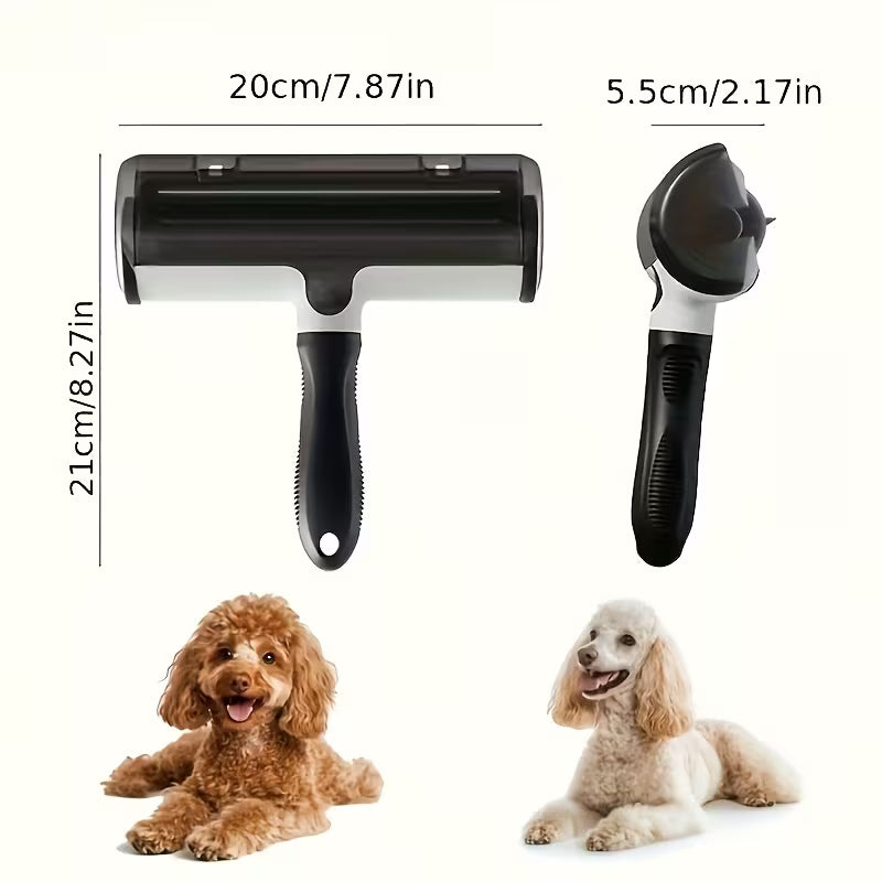 1/2Reusable Pet Hair Remover, Pet Hair Removal Roller Brush - Automatically Collects Fluff, Ideal for Clothes, Furniture, And Carpets - Durable Plastic Design with Hair Locking Device, Ideal for Dog Owners And Pet Groomers, Pet Grooming Products
