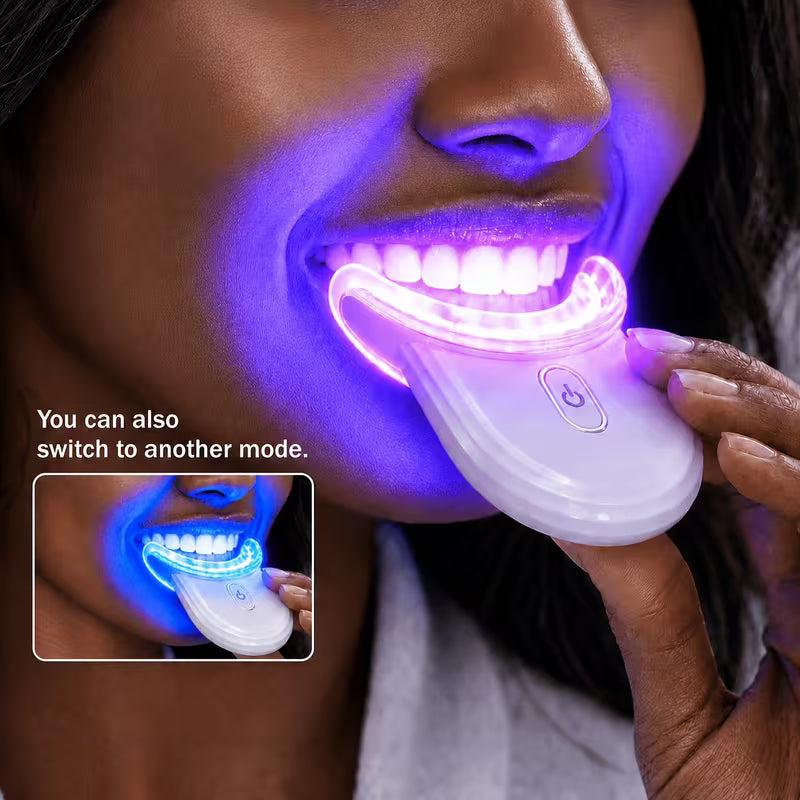 Nicwell Teeth Kit, LED Light Device with 2 Gel Pens & 2 Trays, Helps Remove Yellow Stains and Brighten Your Smile, Wireless Teeth Whitener for Sensitive Teeth, Teeth Products for Home, Travel & Holiday Gift