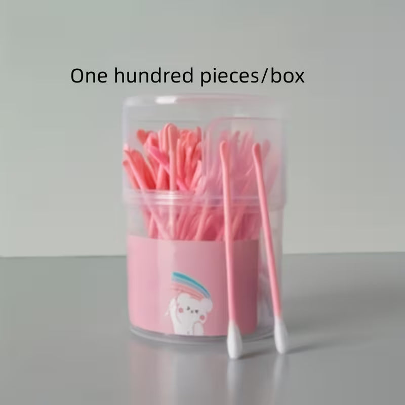 Each Box Contains 100 Swabs in a **2-In-1 Cleaning Set**, Including Swabs And Spoons. The Soft Tips Allow Gentle Cleaning, Making Them Ideal for Thorough Cleaning Tasks. These Are Laboratory Supplies with a Portable Design