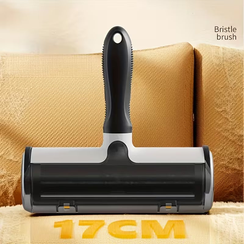 1/2Reusable Pet Hair Remover, Pet Hair Removal Roller Brush - Automatically Collects Fluff, Ideal for Clothes, Furniture, And Carpets - Durable Plastic Design with Hair Locking Device, Ideal for Dog Owners And Pet Groomers, Pet Grooming Products
