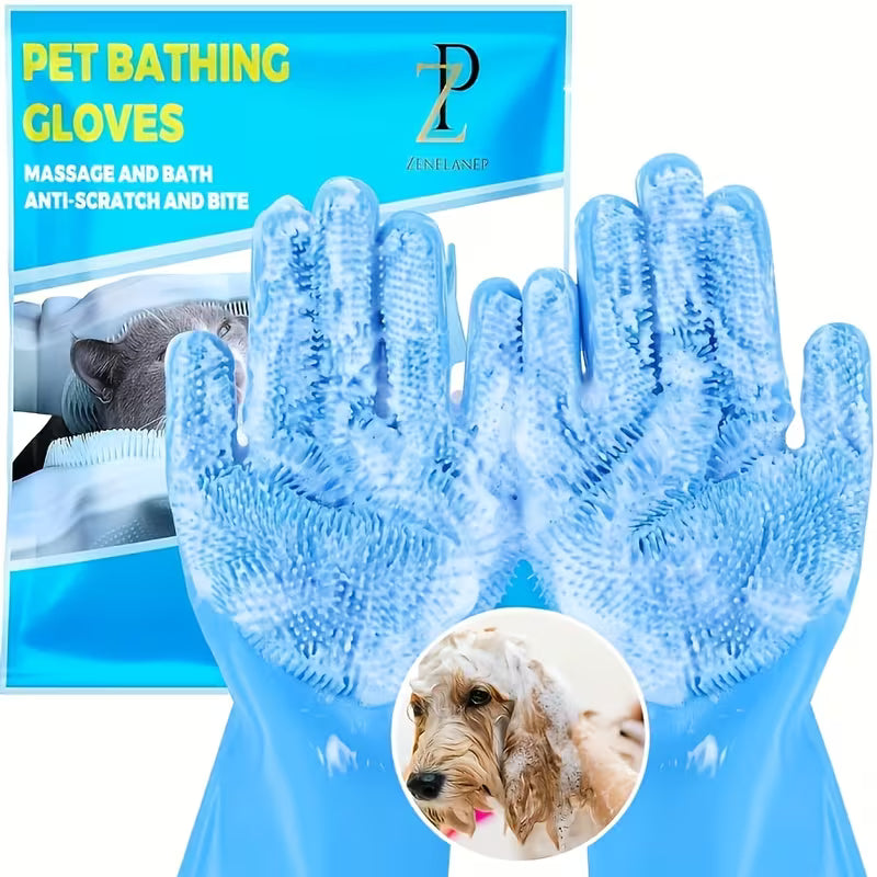 Dog And Cat Grooming Kit: Towels And Washing Gloves | Shiny Fur Pet Care Products, Cleaning Gloves, Gentle Hair Removal Tools Suitable For Puppies And Kittens