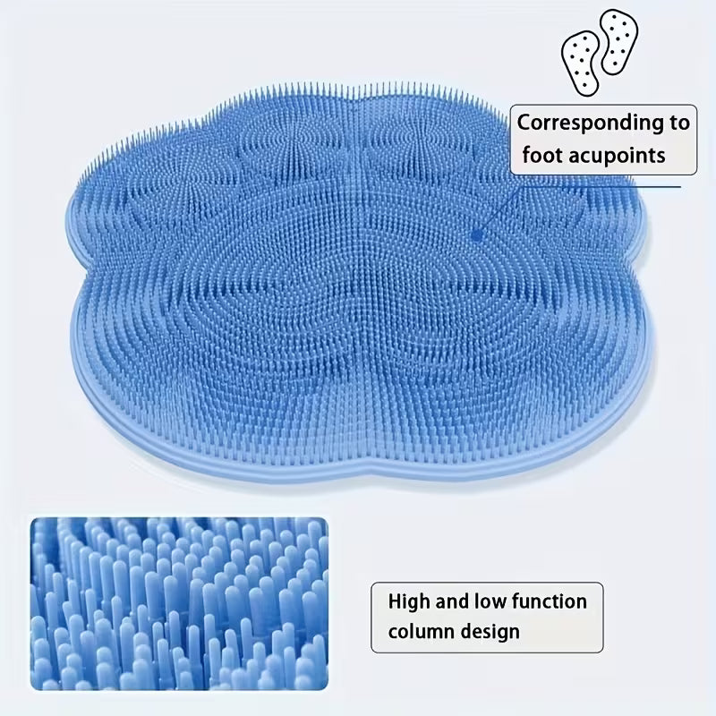 Multifunctional Bath Massage Mat, Anti-slip Scrubbing Mat Integrating Foot and Back Scrubbing for Showers, Household Bathroom Bathing Cleaning Accessories