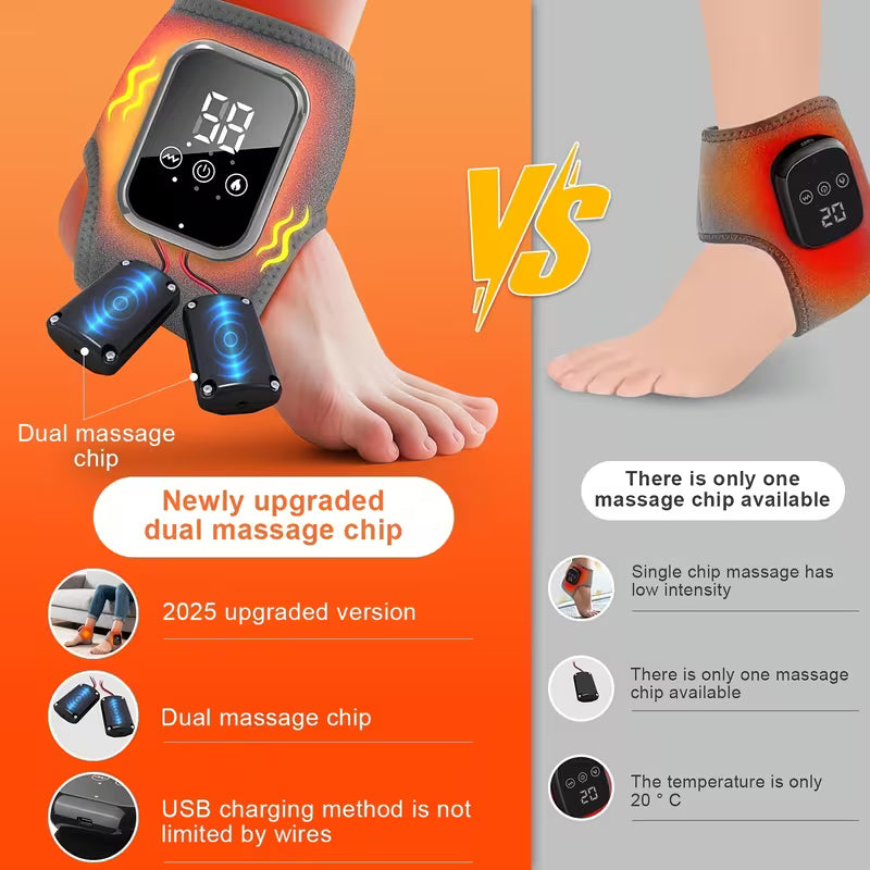 Portable Electric Foot Massager with 3 Heat Settings, 3 Vibration Modes, Timer Function, And Touch Controls; Adjustable Size; Suitable for Both Left And Right Feet; Specifically Designed for Foot And Ankle Massage