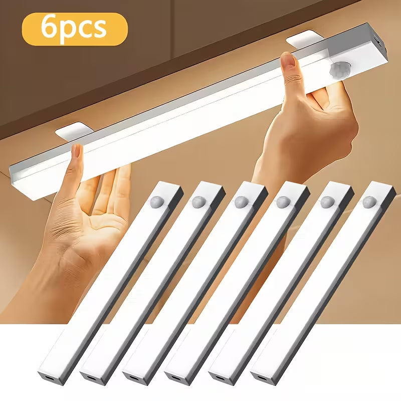 6/3pcs LED Motion Sensor-Dimmable Cabinet Lights, USB Rechargeable, 3 Adjustable Modes, Wireless Night Light for Bedroom, Staircase, Kitchen, Intelligent Offices Piano Room & Dance Studio, Bedside Reading Lights, Lights for Cabinets, Kitchen Lighting