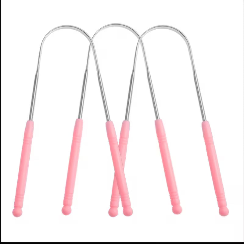 3/6-Pack Tongue Scrapers Stainless Steel Tongue Cleaners – Heavy-Duty Reusable Oral Hygiene Tools with Comfort Grip, Must-Have Cleaning Supplies, Self-Care Products, Oral Cleaners