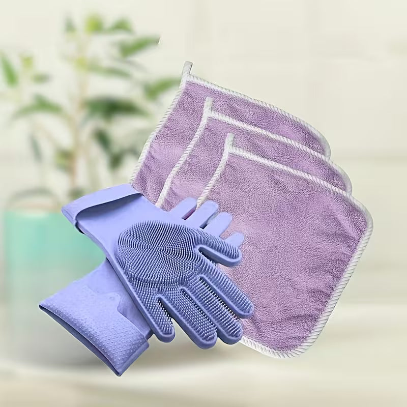 Dog And Cat Grooming Kit: Towels And Washing Gloves | Shiny Fur Pet Care Products, Cleaning Gloves, Gentle Hair Removal Tools Suitable For Puppies And Kittens