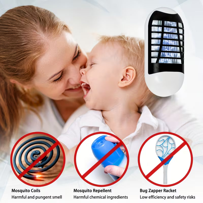 2 Pack Plug In Bug Zappers Indoor Flying Insect Trap, Electronic Mosquito Zappers Gnat Traps with LED Light for Bedroom, Kitchen, Office
