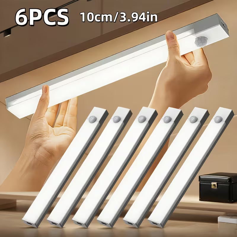 6/3pcs LED Motion Sensor-Dimmable Cabinet Lights, USB Rechargeable, 3 Adjustable Modes, Wireless Night Light for Bedroom, Staircase, Kitchen, Intelligent Offices Piano Room & Dance Studio, Bedside Reading Lights, Lights for Cabinets, Kitchen Lighting