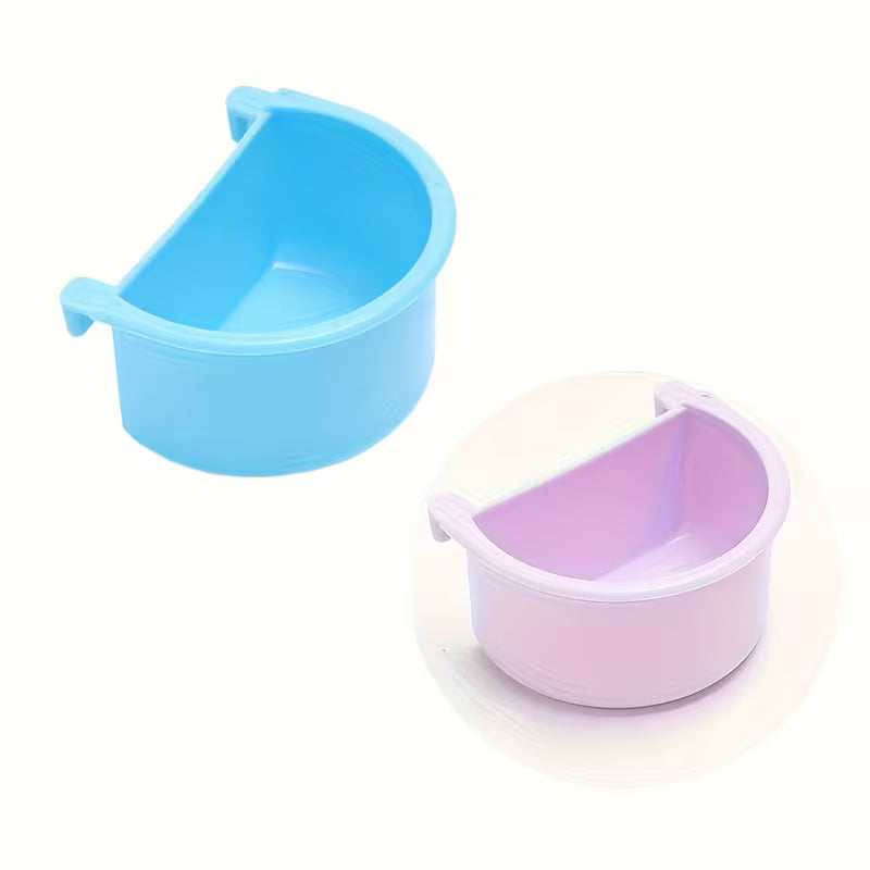Bird Feeder Parrot Food and Water Dispenser Plastic Bird Feeding Box Hanging Bowl Cage Feeder with Random Color Options