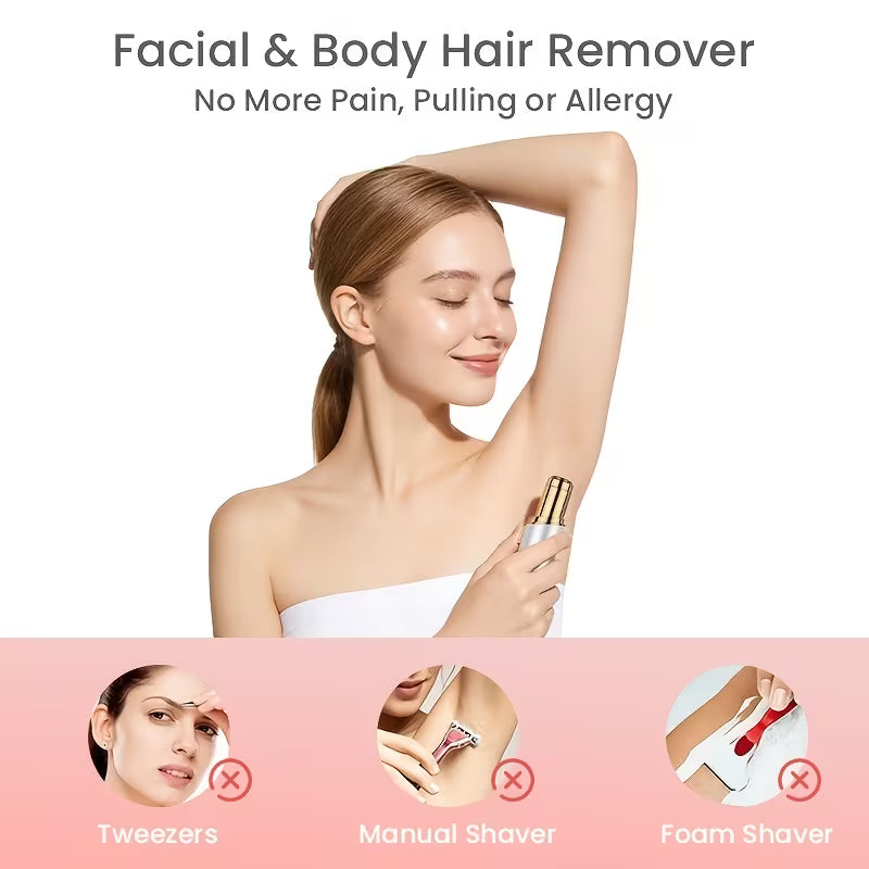 Female Facial Epilator, Female Facial Trimmer, Eyebrow Facial Razor, Painless Epilator, Dual Purpose For Home Travel, For Lips, Body, Arms, Beard, Hair And Chin.
