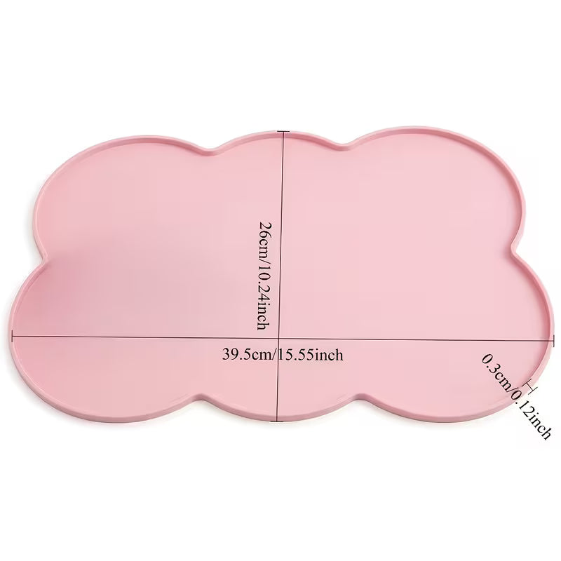 Silicone Pet Place Mat, Leak-Proof Non-Slip Feeding Mat for Dogs And Cats, Elliptical Bowl Pad