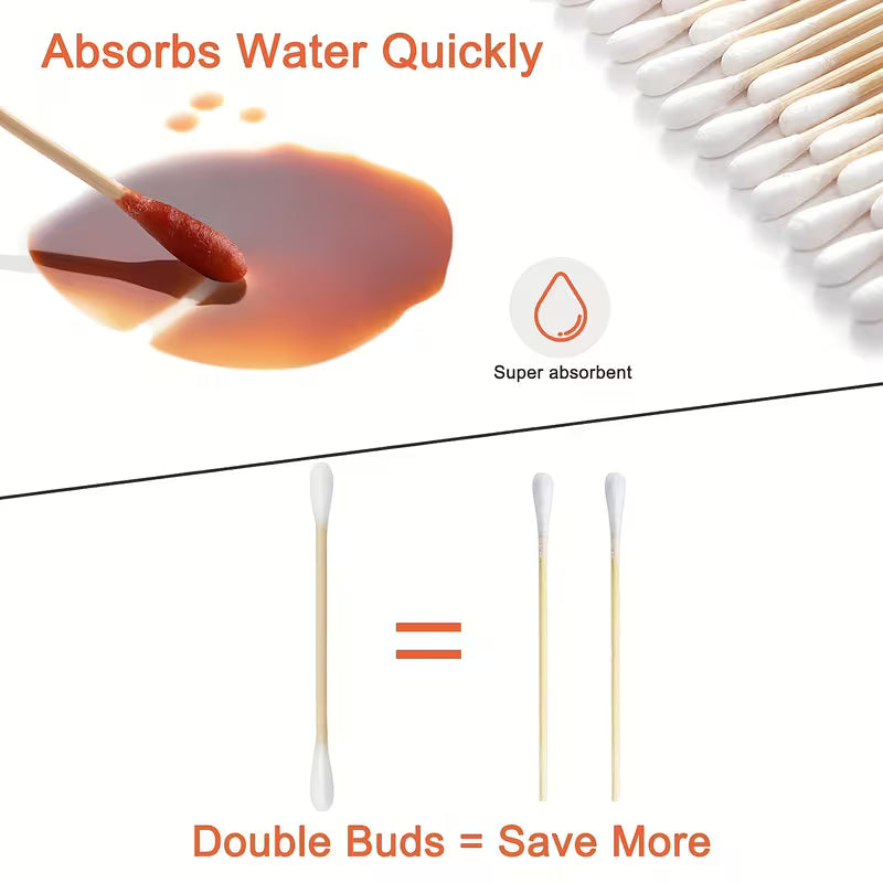 800 Count Swabs for Ears, Bamboo Swabs with Strong Pure Stick, Ear Swabs for Daily Cleaning, Alternatives for Household Users, Arts & Crafts, Strong 100% Pure Stick for Makeup, Daily Cleaning, Pet
