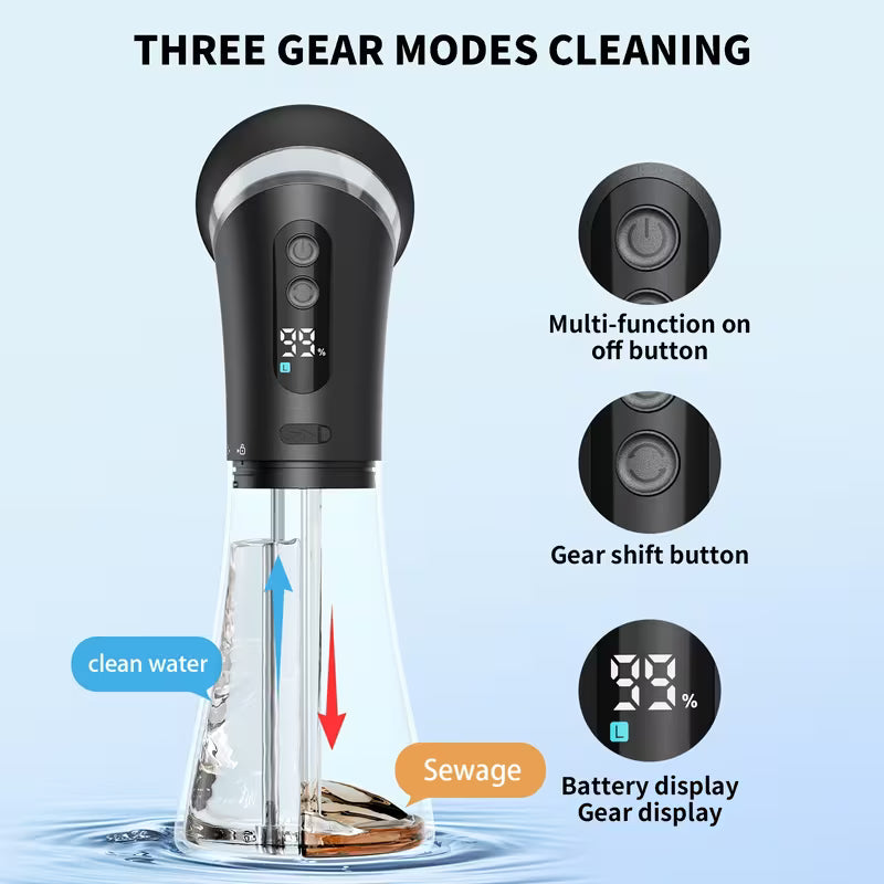 Ear Cleaner for Removing Earwax, Integrated Dry Dirt Storage, Replaceable Nozzle, Comes with 14 Replacement Heads, USB Charging, LED Code Screen, Visual Sewage Recovery Window, for Removing Earwax