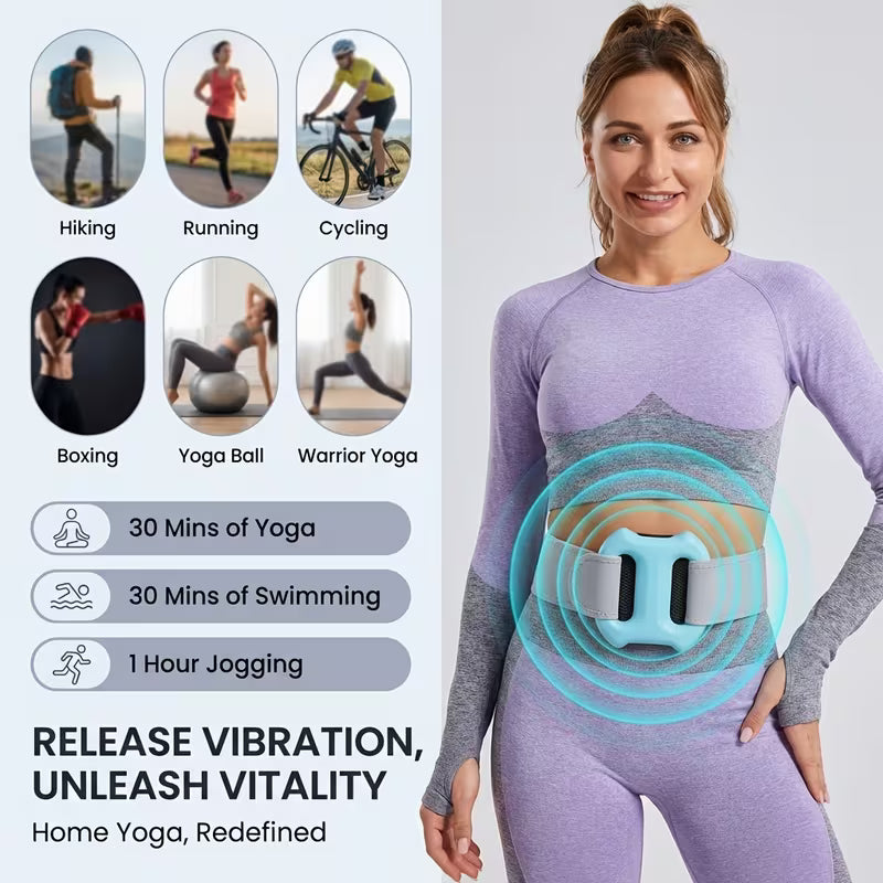 Multifunctional -Burning Relaxation Dual-Loop Massage Ring, Relaxation Tool | Electric Fascia Ring + Adjustable Waist Belt & Free Yoga Resistance Band, Can Be Used for Waist/abdomen/arm/leg Training and Massage, and Other Purposes. Perfect Gift