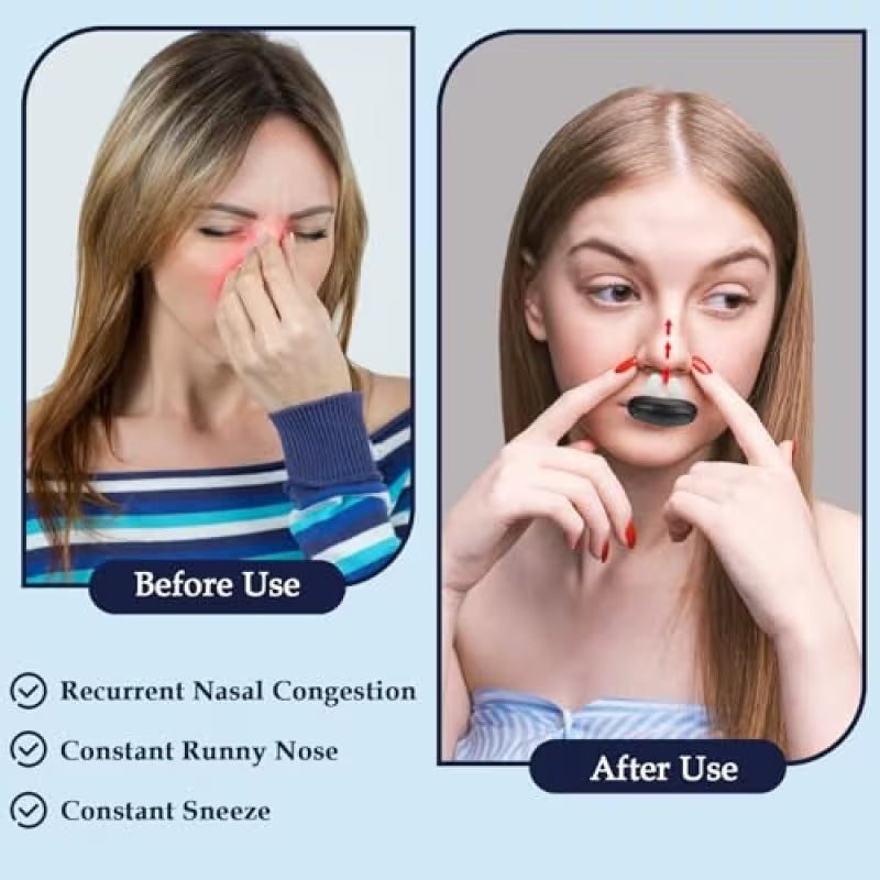Red Light Nasal Device Portable USB Rechargeable For Sinus Congestion Dry Nose Care Allergy Soother Home Travel Personal Wellness