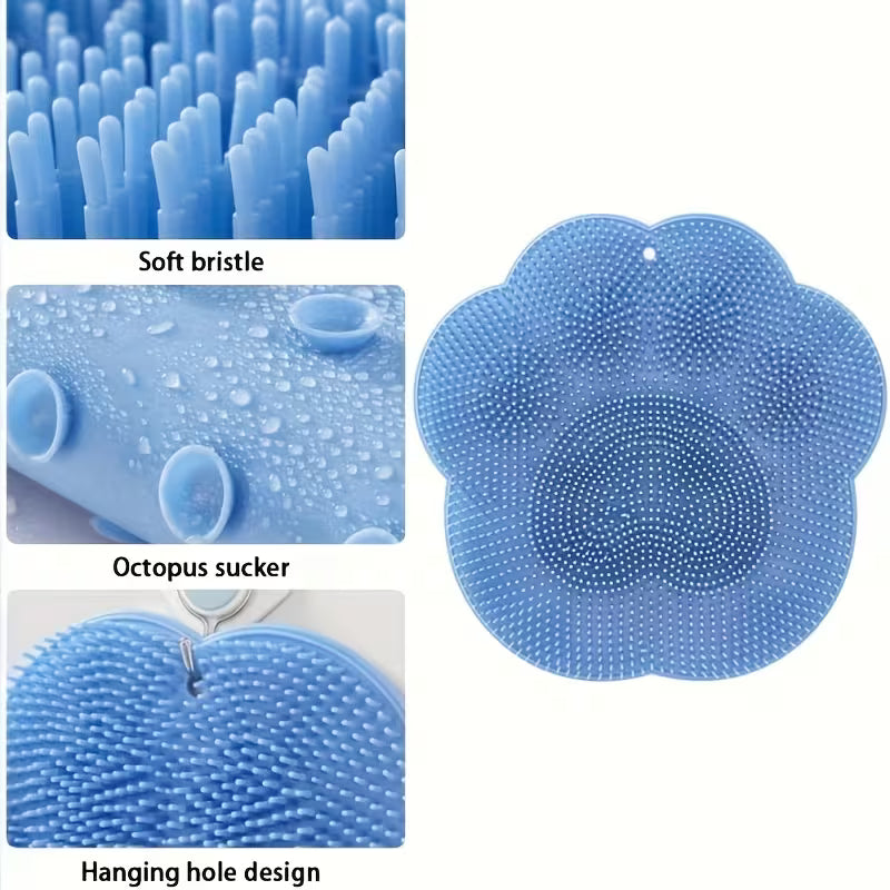 Multifunctional Bath Massage Mat, Anti-slip Scrubbing Mat Integrating Foot and Back Scrubbing for Showers, Household Bathroom Bathing Cleaning Accessories