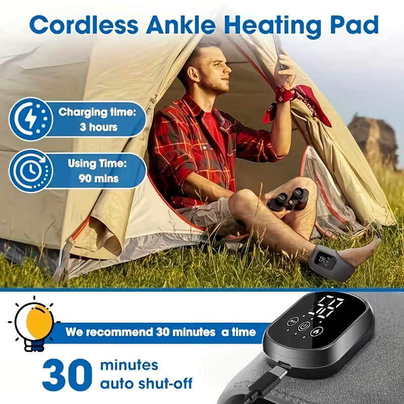 Portable Electric Foot Massager with 3 Heat Settings, 3 Vibration Modes, Timer Function, And Touch Controls; Adjustable Size; Suitable for Both Left And Right Feet; Specifically Designed for Foot And Ankle Massage