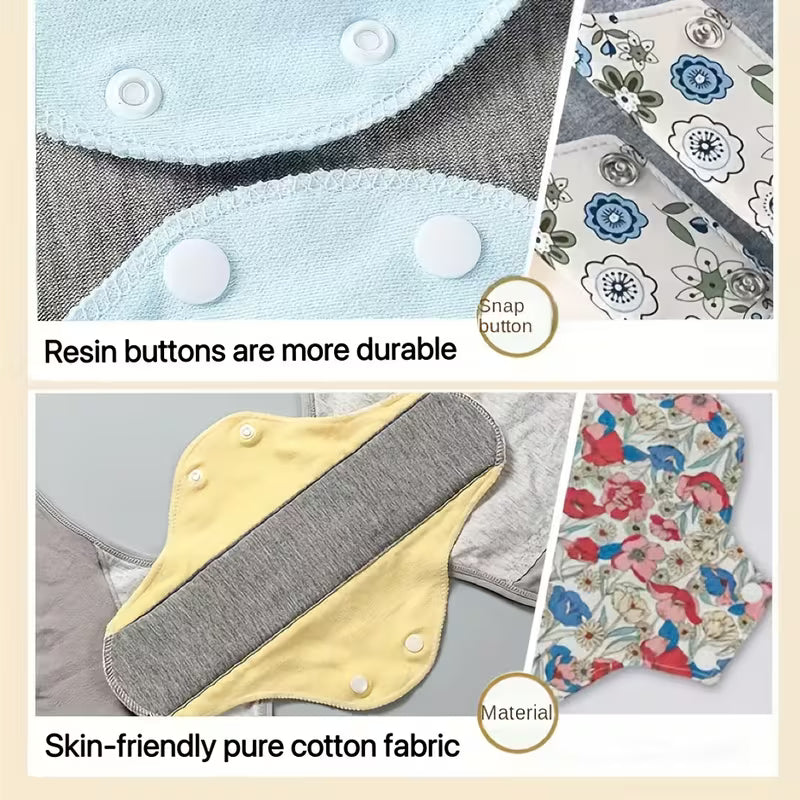 6-Pack Elderly Care Pads Pink Blue Yellow Reusable Washable Soft Breathable Durable Comfortable for Daily Care