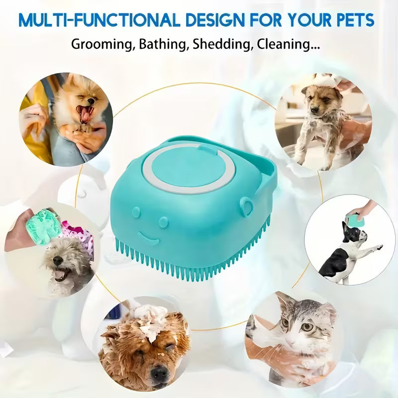 3 Pet Cleaning Kits: Massaging Ball Pet Grooming Brush (2-in-1 Bath and Massage Tool) + Dog and Cat Finger Brush + Black Chin Cleaning Brush - Gentle Dental Care and Pet Hygiene Products, Pet Grooming Tools, Ergonomic Design, Durable Pet Bru