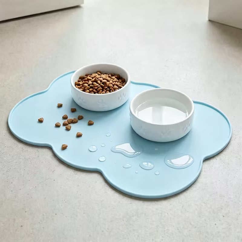 Silicone Pet Place Mat, Leak-Proof Non-Slip Feeding Mat for Dogs And Cats, Elliptical Bowl Pad