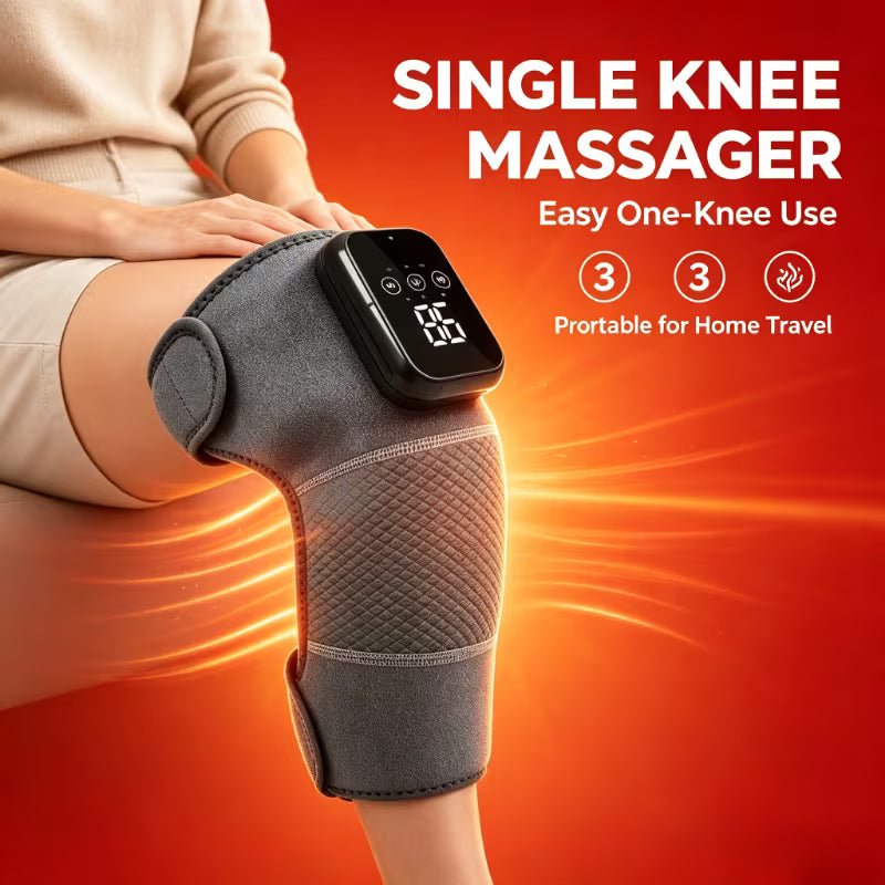 2pcs Portable Heated Knee Massager with 3 Heating & 3 Vibration Modes, Large Battery for Long Lasting Use, Compact Design for Home Office Travel, Unisex Warm Massage Gift for Knee Joint Care