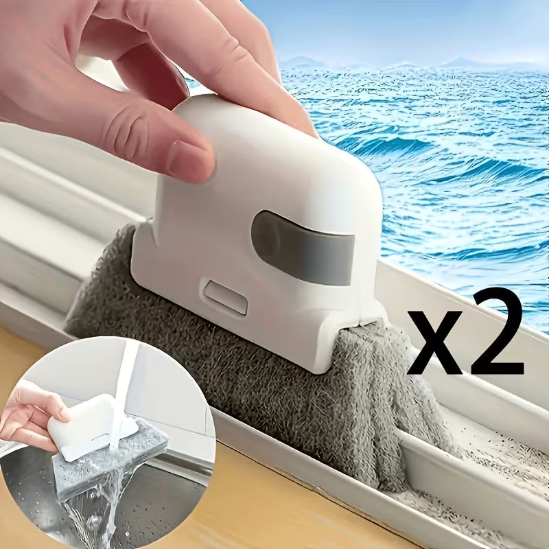 2pcs Window Track Gap Cleaning Brush, Slender Crevice Groove Cleaner for Sliding Door Kitchen Household Deep Tidying
