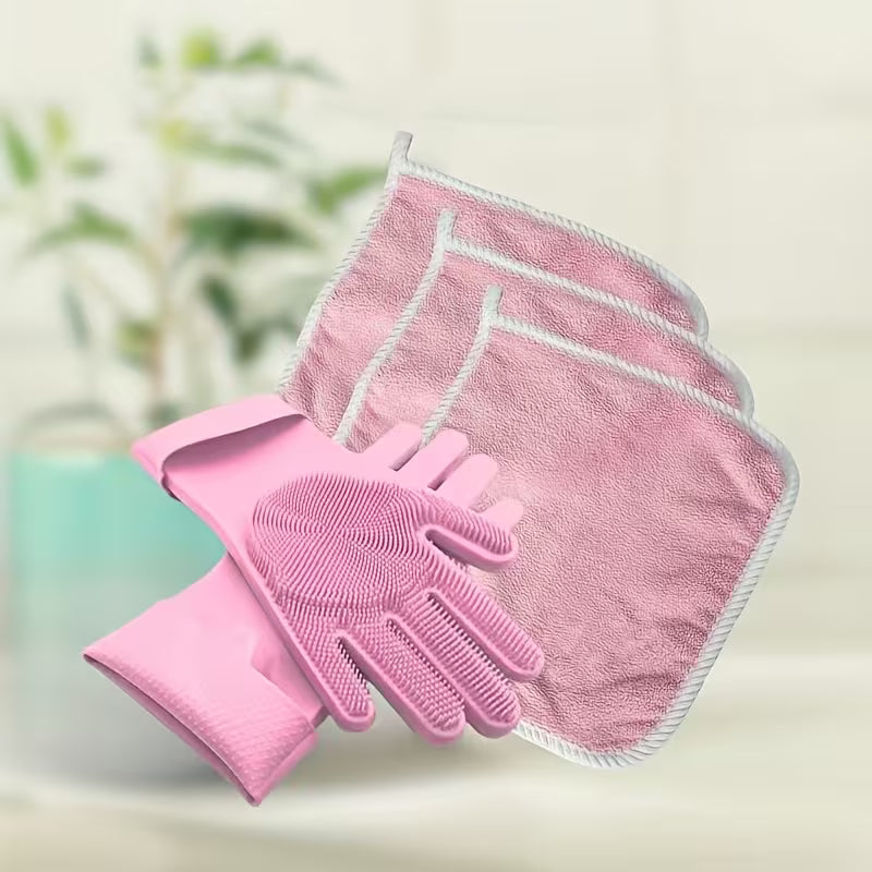 Dog And Cat Grooming Kit: Towels And Washing Gloves | Shiny Fur Pet Care Products, Cleaning Gloves, Gentle Hair Removal Tools Suitable For Puppies And Kittens