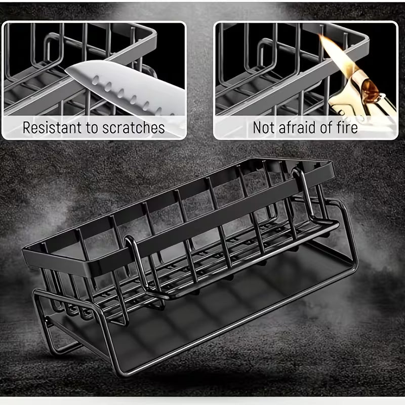 High Quality Kitchen Sink Tray, Integrated Sponge Rack, Multi-purpose Kitchen Countertop Storage Rack, Suitable for Rag, Dish Soap, Brush, Space Saving Bathroom Organizer, Kitchen Storage Rack, Kitchen Accessories