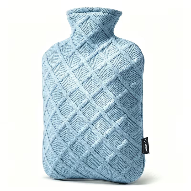 2 Liters Hot Water Bag with Knitted Cover, Classic Hot Water Bag for Cozy Winter Nights, Wide Mouth Leak-Proof Bed Warmer And Hand/Foot Warmer, Reusable