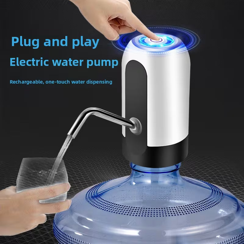 Electric Water Bottle Pump, Rechargeable Automatic Water Dispenser, One-Touch Dispensing Portable Jug Pump for 5-Gallon/4.99gal, Home & Office