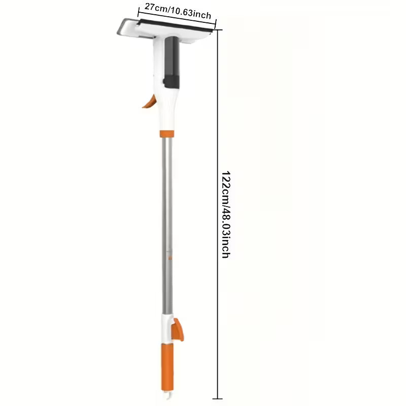 [3-in-1 Glass Cleaning] 3-in-1 Glass Cleaning Kit - Durable Metal Pole, Scraper Included - Ideal for High Windows, Shower Doors & Car Windshields - Essential Home Cleaning Tool