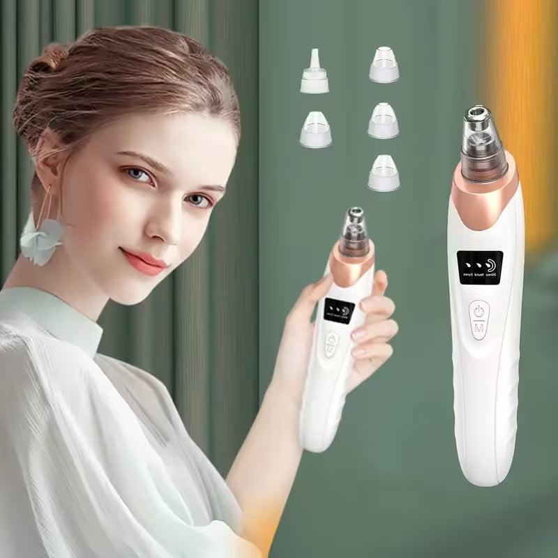 Facial Cleansing Device - 5-Prong USB Rechargeable Electric Tool With Interchangeable Heads, Battery Fast Charging, Portable Skincare Gadget, Sleek Handle Design, Versatile Skincare Tool