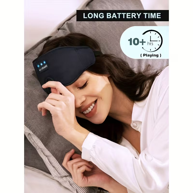 LC Solid Wireless Sleep Headphones Eye Mask Side Sleeping Friendly Ultra-Thin Design 3D Stereo White Noise for Sleep Aid Meditation, Nap Travel Essential Perfect Gift for Christmas, Valentine'S Day (Boyfriend/Girlfriend, Parents, Friends Family)