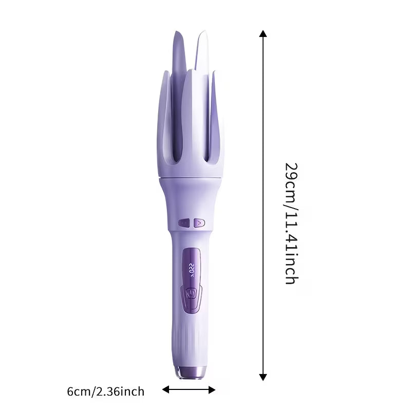 Automatic Curling Iron With 4 Temperature Settings, Birthday Gift For Women, Rotating Curling Iron Care Gift, Suitable For Mom, Purple And Pink, Christmas Gift, Comes With A Hair Clip Comb (color Random), Easy For Beginners, LEFINEE