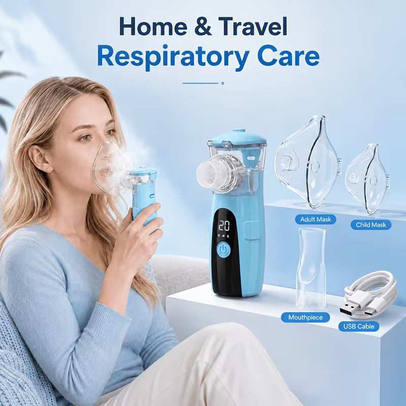 [Portable Nebulizer] Handheld Nebulizer for Respiratory System, Portable Nebulizer with 3 Modes & Auto-Cleaning, Nebulizer for Home Office Travel, Asthma, Breathing Problems, Thanksgiving Health Gift