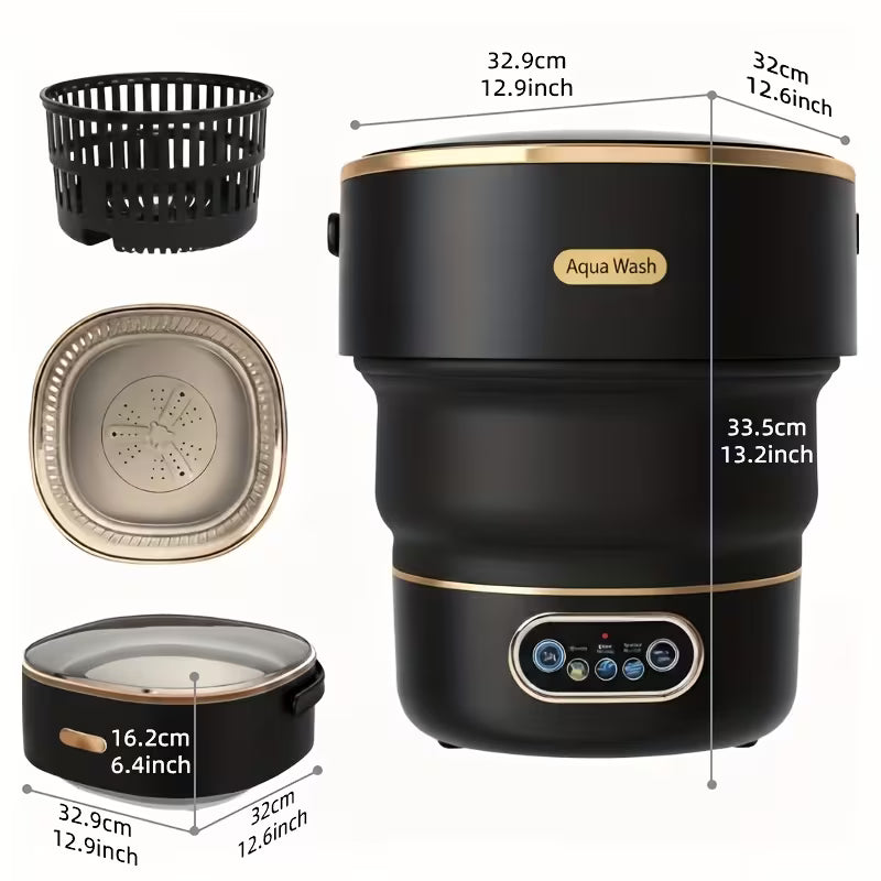 Convenient Mini Washing Machine, 3/4Gallon3.17/3.96gal Large Capacity Foldable Small Portable Underwear And Sock Washing Machine, Clothing Isolation, Underwear Cleaning Machine, Suitable for Home, Apartment, Travel, RV, Saving Space And Convenient