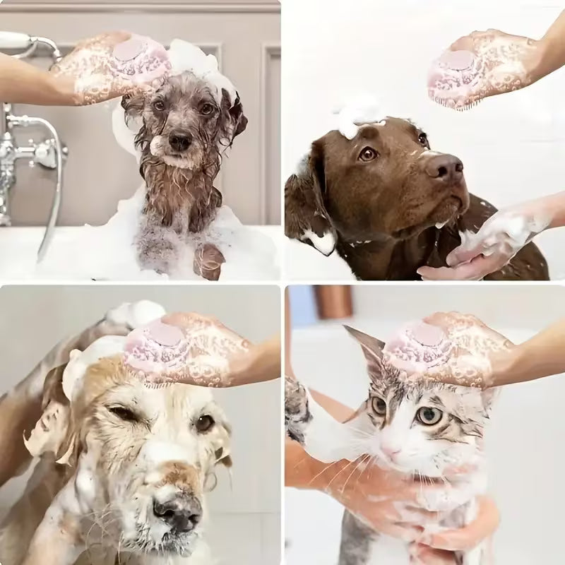 3 Pet Cleaning Kits: Massaging Ball Pet Grooming Brush (2-in-1 Bath and Massage Tool) + Dog and Cat Finger Brush + Black Chin Cleaning Brush - Gentle Dental Care and Pet Hygiene Products, Pet Grooming Tools, Ergonomic Design, Durable Pet Bru