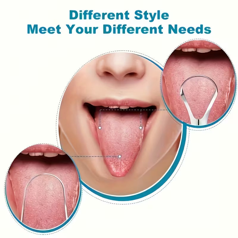 3/6-Pack Tongue Scrapers Stainless Steel Tongue Cleaners – Heavy-Duty Reusable Oral Hygiene Tools with Comfort Grip, Must-Have Cleaning Supplies, Self-Care Products, Oral Cleaners